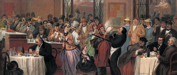 Un buffet de chemin de fer en 1864