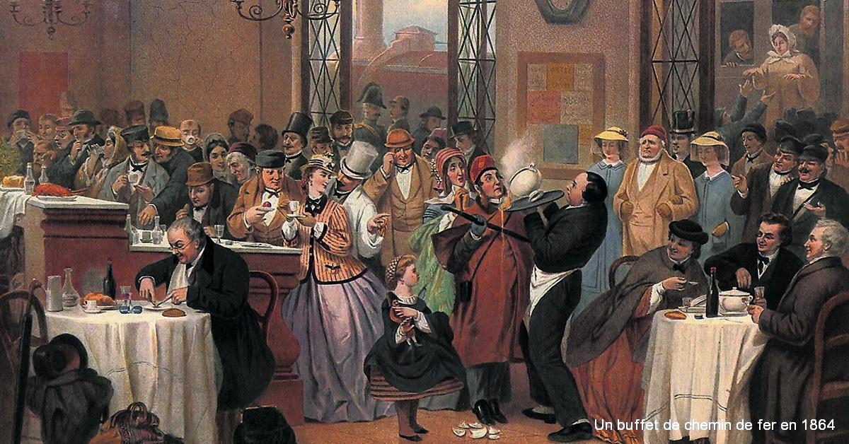 Un buffet de chemin de fer en 1864