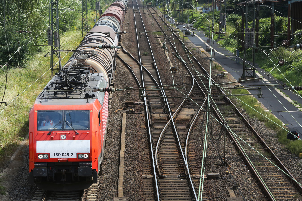 Train fret DB Cargo vers Rotterdam sur la Betuwelijnen 2014