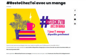 Covid-19 Un film, des livres, des expos et de quoi occuper les enfants 9 #Restecheztoi avec un manga - Glénat