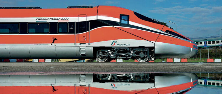 Une rame Frecciarossa 1000 de Trenitalia France sur la LGV Paris - Lyon Ferrovie dello Stato