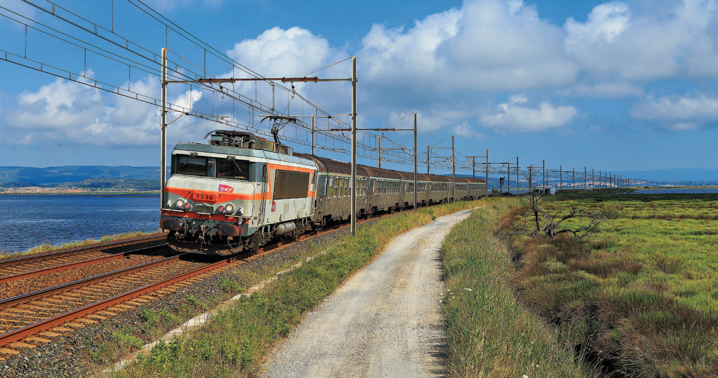 Le train sera tracté par des BB 7200. Ici, l’une d’entre elles photographiée près des étangs de Port-La-Nouvelle.