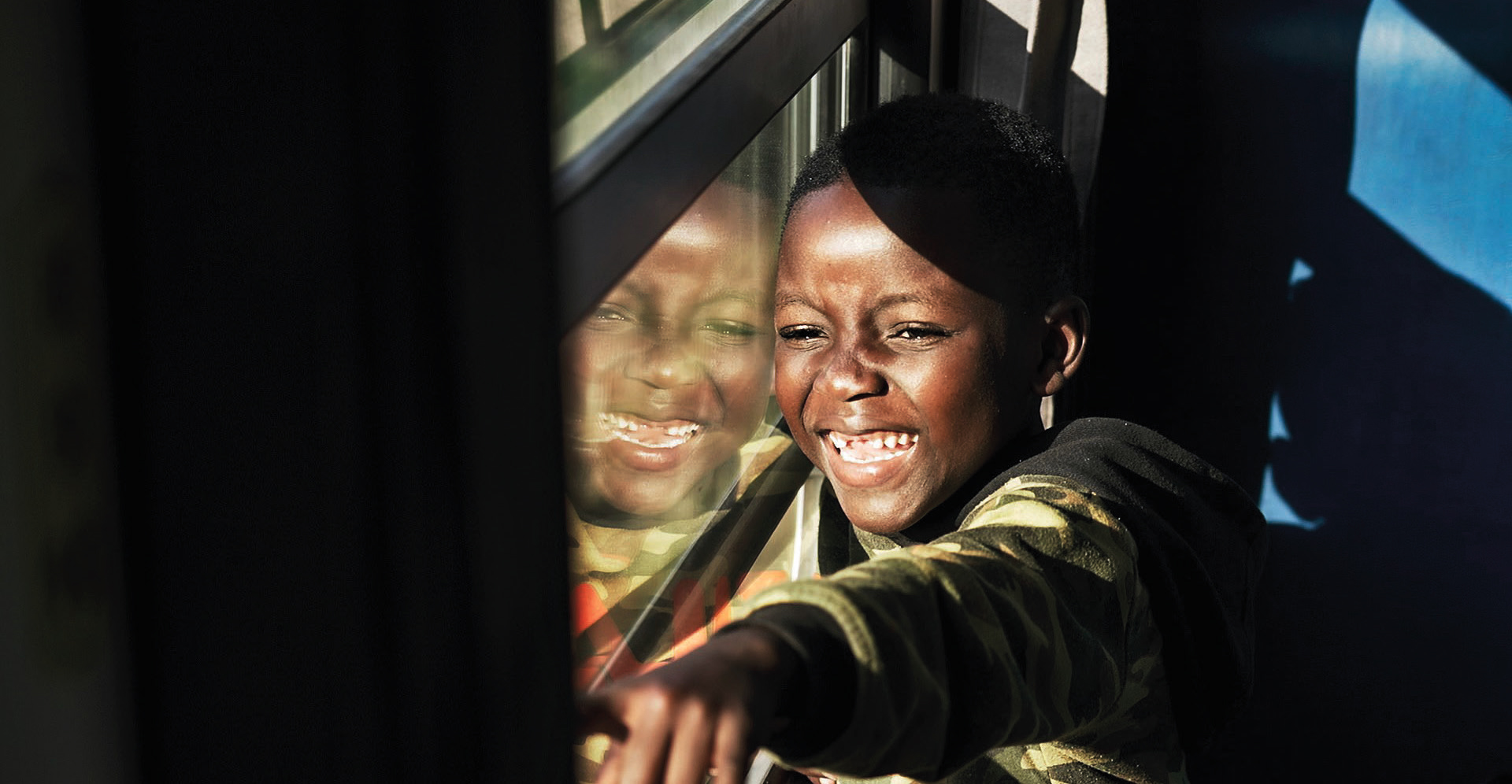 A bord d’un train au Mozambique.