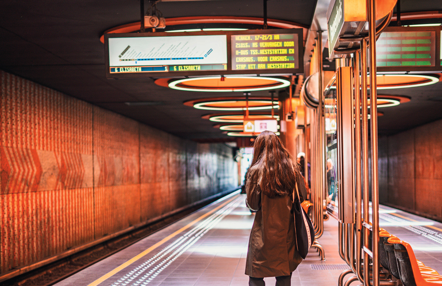 Une station de métro à Bruxelles.