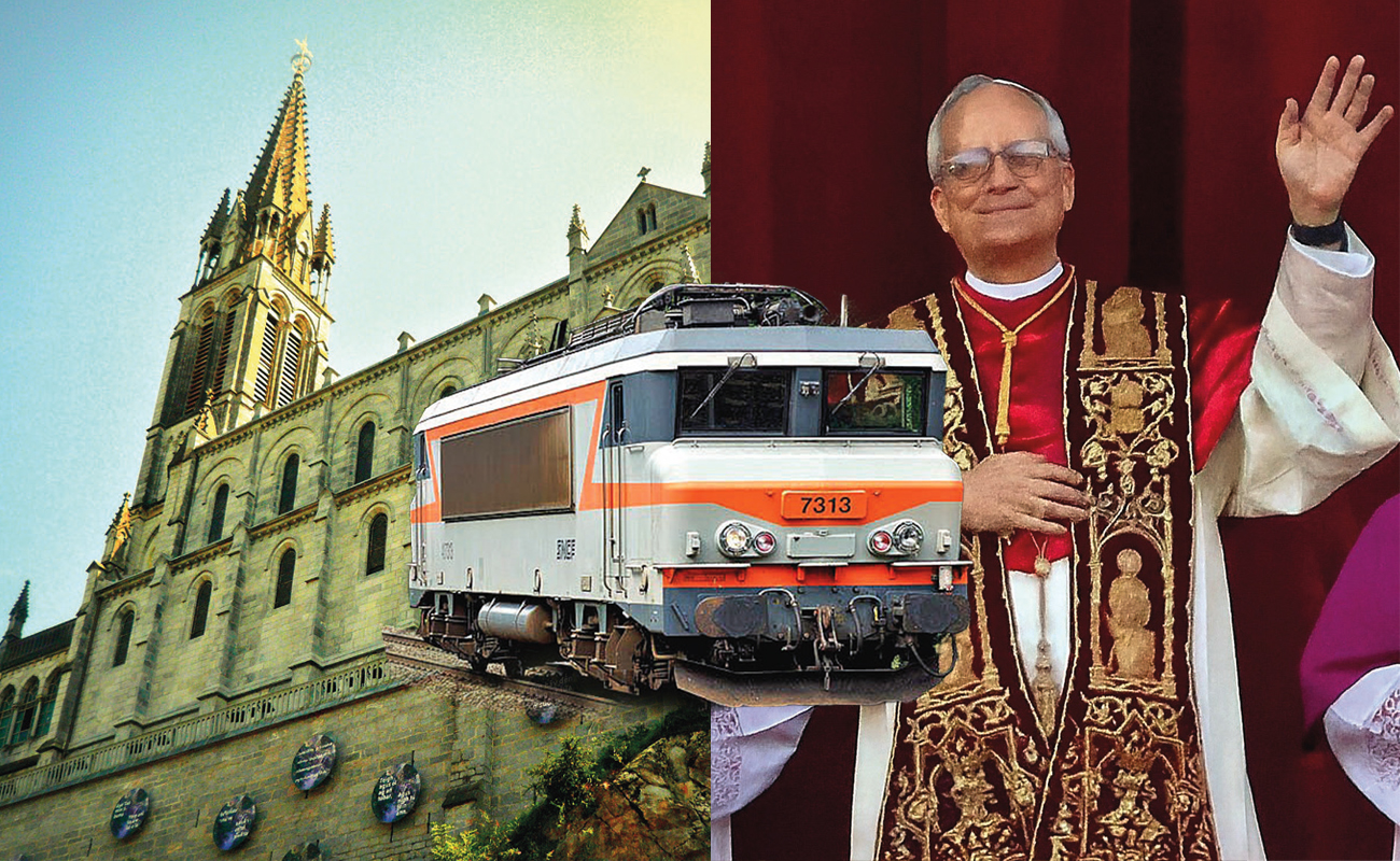 Événement. Le Train historique de Toulouse roulera vers Lourdes pour la venue du Pape Léon XIV 2 à Lourdes, la basilique de l’Immaculée Conception, également dénommée Basilique supérieure, l’un des édifices religieux les plus imposants de la cité mariale. À droite : Le dimanche 27 septembre, jour où le pape Léon XIV célèbrera la messe dominicale dans la cité mariale, le Train historique de Toulouse organise une circulation spéciale.