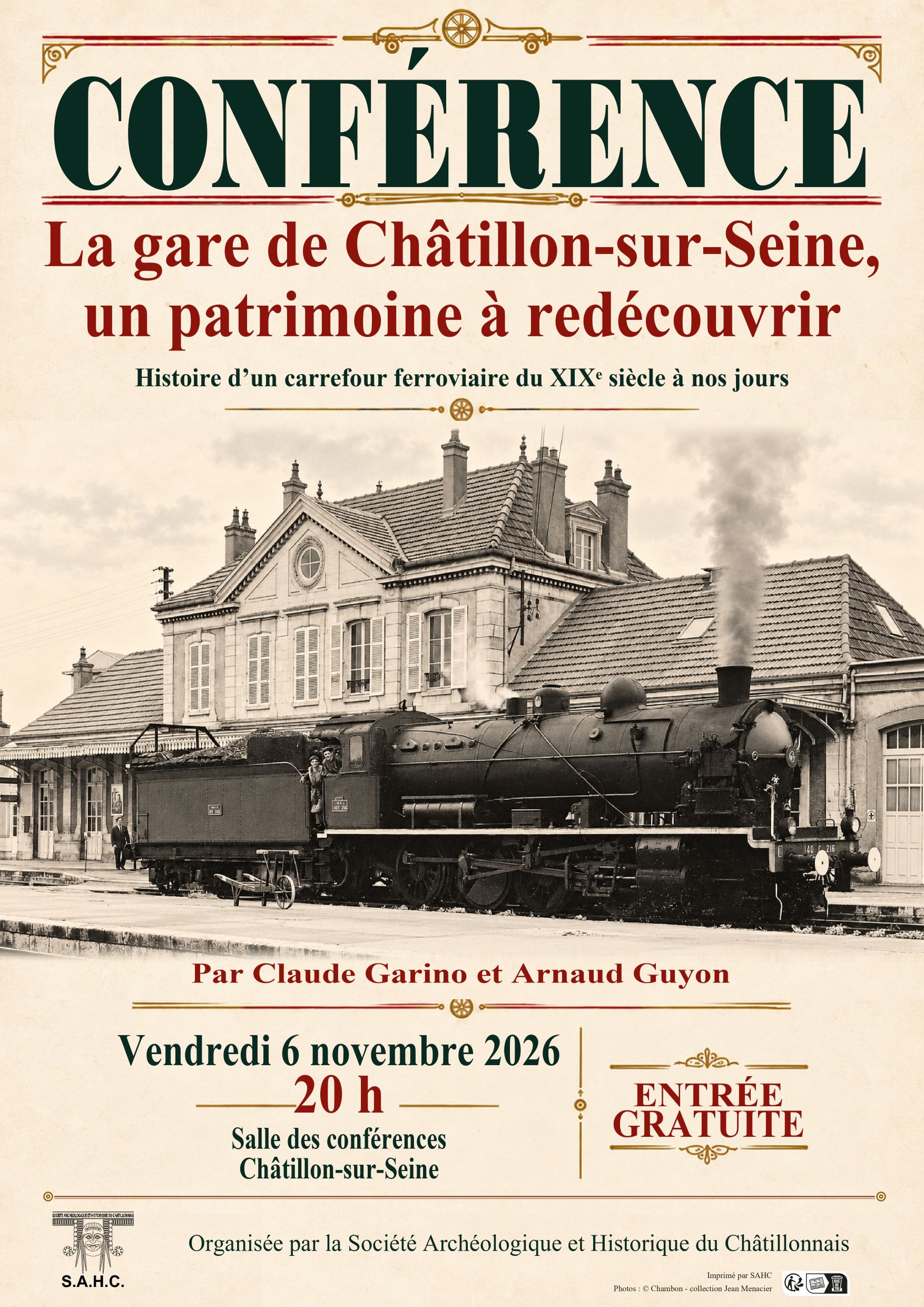 Conférence : La gare de Châtillon-sur-Seine, un patrimoine à redécouvrir 2 Conférence : La gare de Châtillon-sur-Seine, un patrimoine à redécouvrir