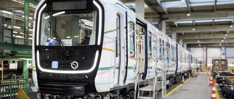 Une rame d’essai MF 19 à l’atelier RATP de Bobigny.