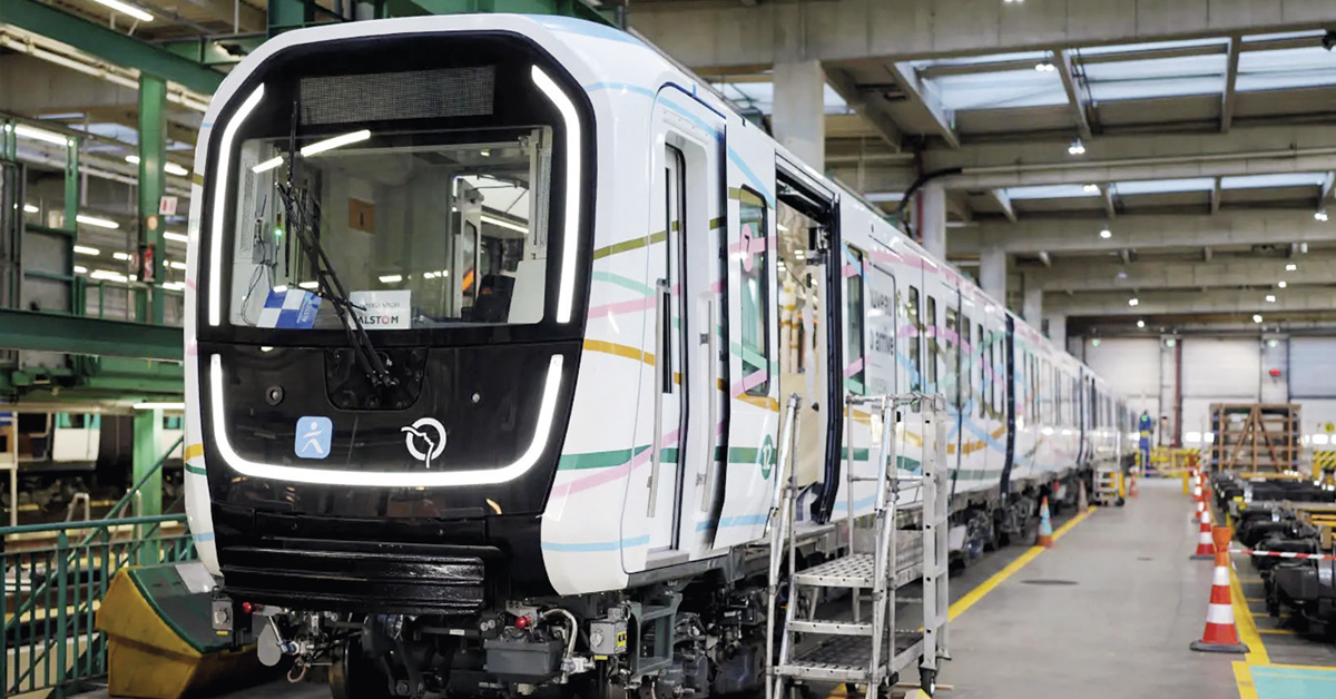 Une rame d’essai MF 19 à l’atelier RATP de Bobigny.