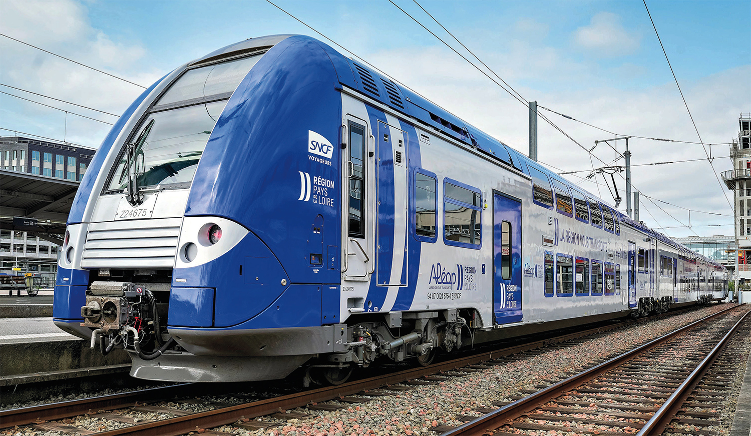 Rame Z 24675/76 rénovée mi-vie dans sa nouvelle livrée Aléop (Nantes, 3 juin 2025 ; JS Pays de la Loire).