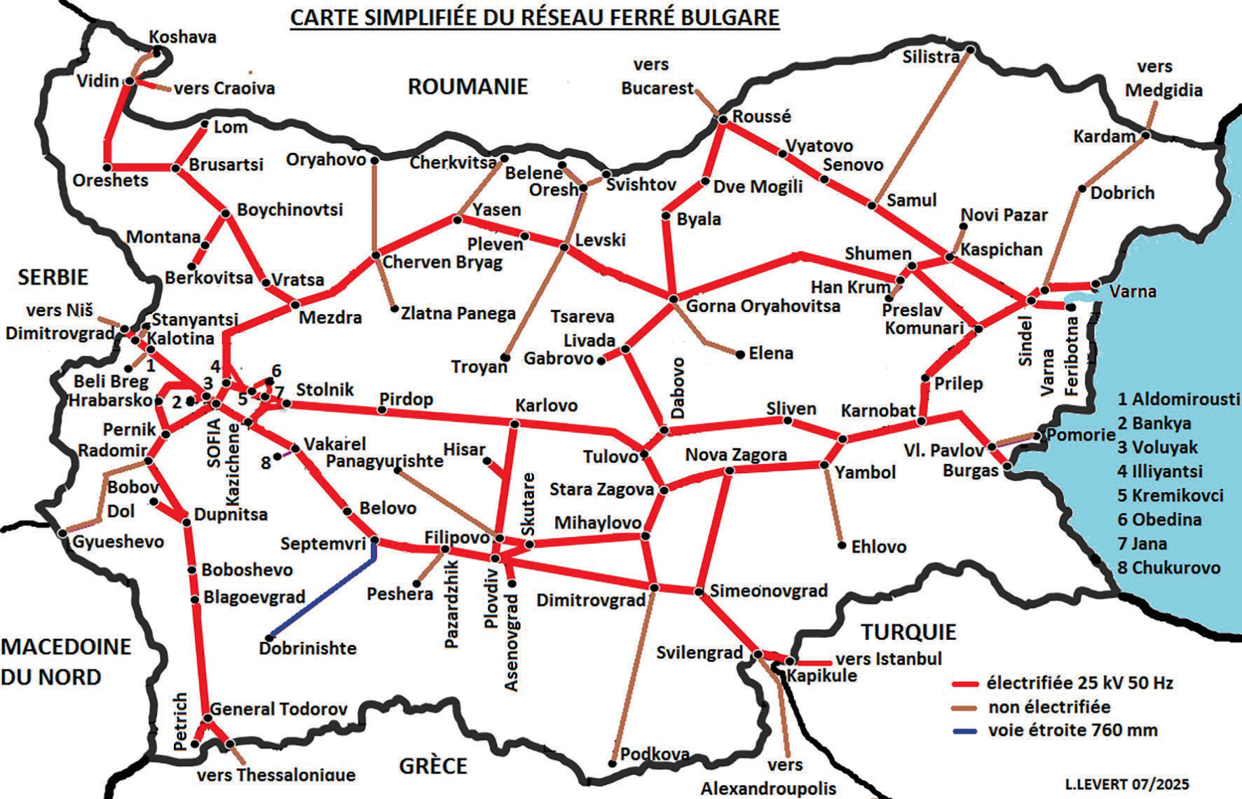 réseau ferré Bulgare