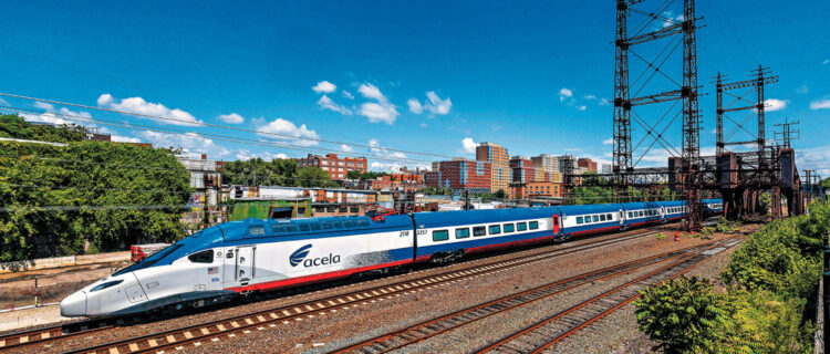 Passage d’une rame NextGen dans le Bronx (État de New York), au Nord de New York City (© Alstom).