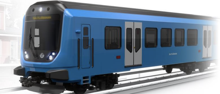 Légende de la photo Škoda Group Impression d’artiste d’un élément de tête d’un futur X25 que va construire Škoda Group pour la Saltsjöbanan (11 novembre 2025). Crédit photo : Škoda Group