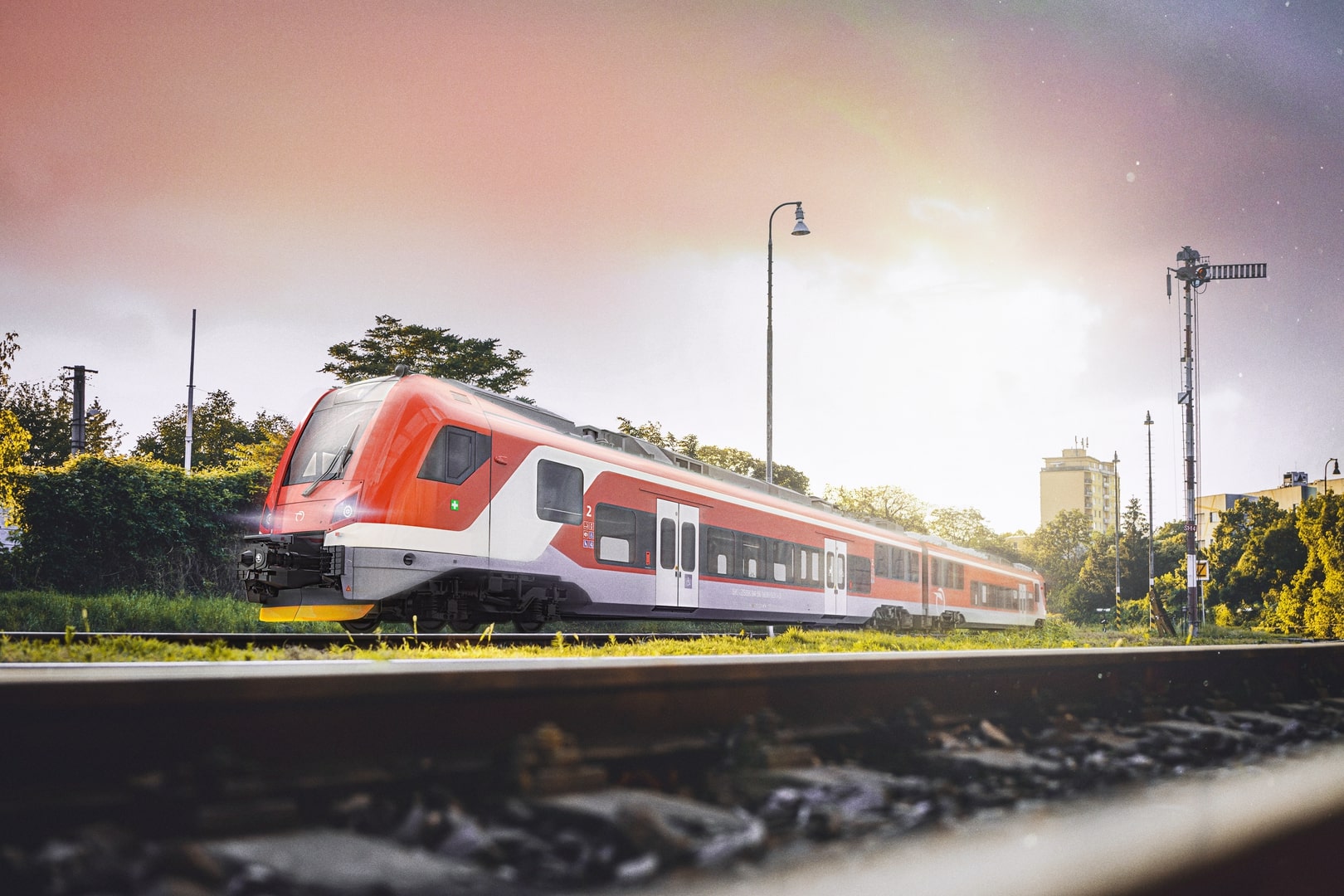 Légende de la photo : Impression d’artiste d’une future rame automotrice hybride pour les chemins de fer slovaques ZSSK (3 décembre 2025). Crédit photo : Škoda Group