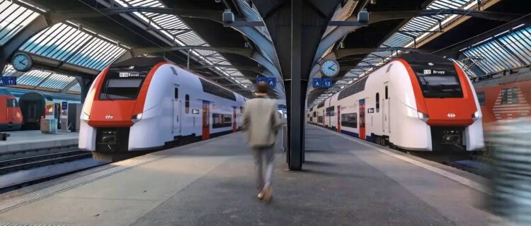 Suisse : Feu vert pour la commande de rames automotrices Siemens par les CFF 2 Impression d’artiste de deux rames automotrices Siemens pour les CFF en gare de Zurich HB (15 novembre 2025). Crédit photo : Siemens Mobility