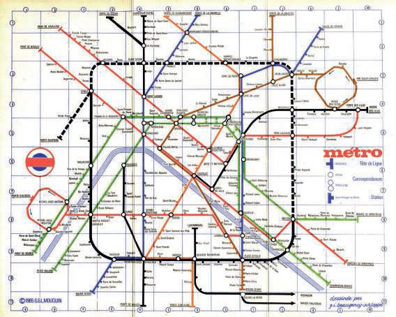 Vieux plan de metro paris