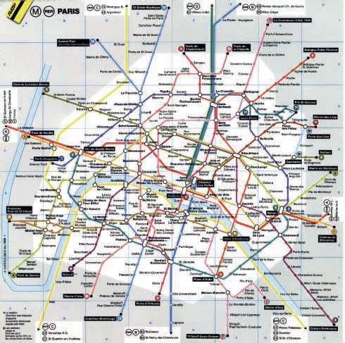 Vieux plan de metro paris