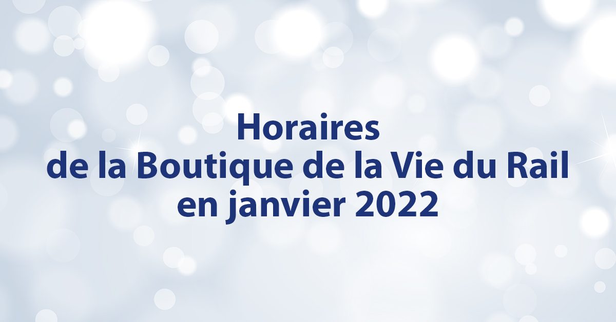 Nouveaux horaires pour janvier 2022