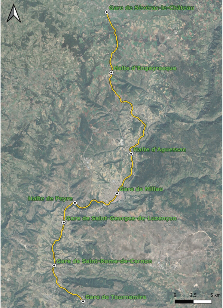 Les nouveaux arrêtssur la ligne Séverac–
Millau–Tournemire