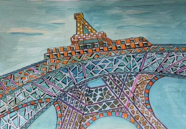 UAICF. Quand Paris inspire les cheminots artistes amateurs 2 La tour eiffel, peinture