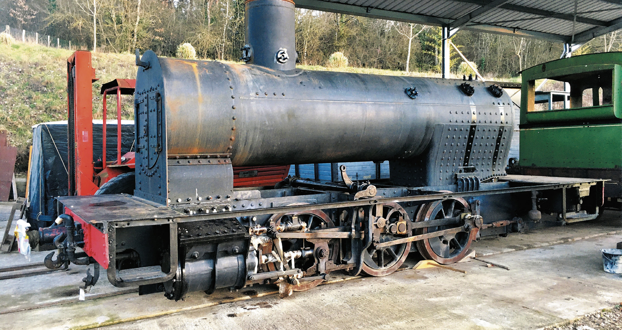 Patrimoine. De l'Angleterre à l'Ardèche, une nouvelle chaudière pour la Pinguely 1 La nouvelle chaudière de la Pinguely après son remontage sur le châssis de la locomotive historique.