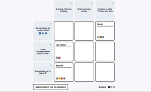 Une grille de Metrodoku.
