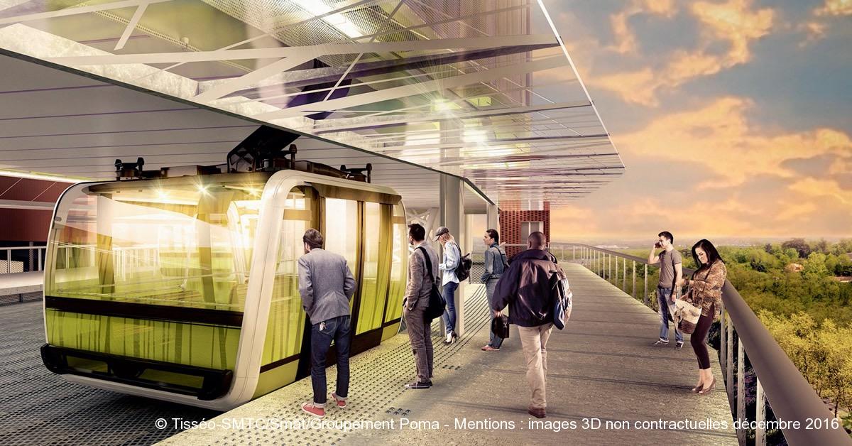 TOULOUSE. Le téléphérique prend forme 8 © Tisséo-SMTC/Smat/Groupement Poma - Mentions : images 3D non contractuelles décembre 2016