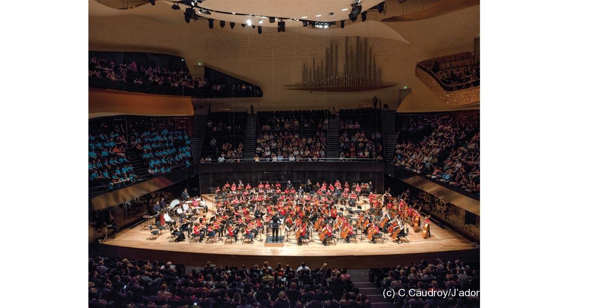 Fondation SNCF Mécénat. 2000 élèves musiciens à la Philharmonie de Paris 1 (c) C.Caudroy/J’adore ce que vous faites !