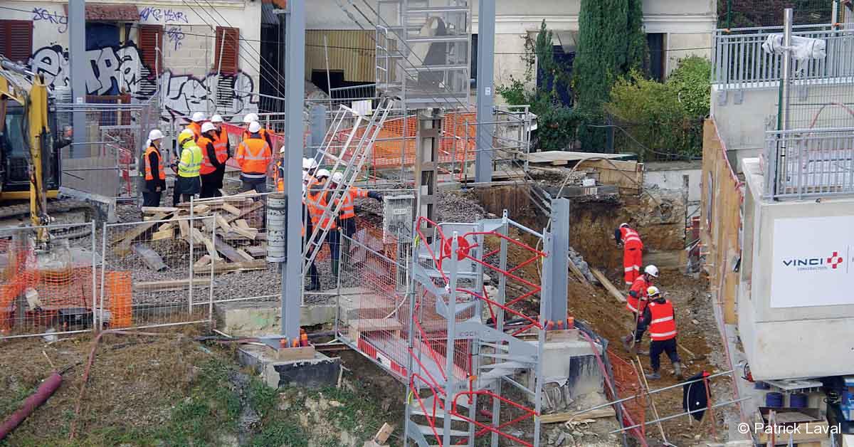 ÎdF. Une nuit pour installer un pont pour le Grand Paris 1 © Patrick Laval
