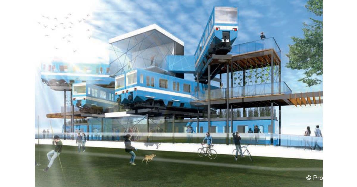 Montréal. D’anciennes voitures de métro transformées en centre culturel 1 © Projet MR-63