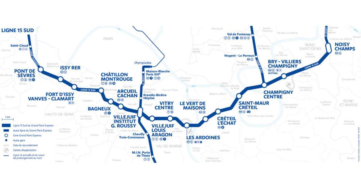 Ile-de-France. Le dernier marché des voies et caténaires pour la ligne 15 Sud attribué à ETF 1 © Société du Grand Paris