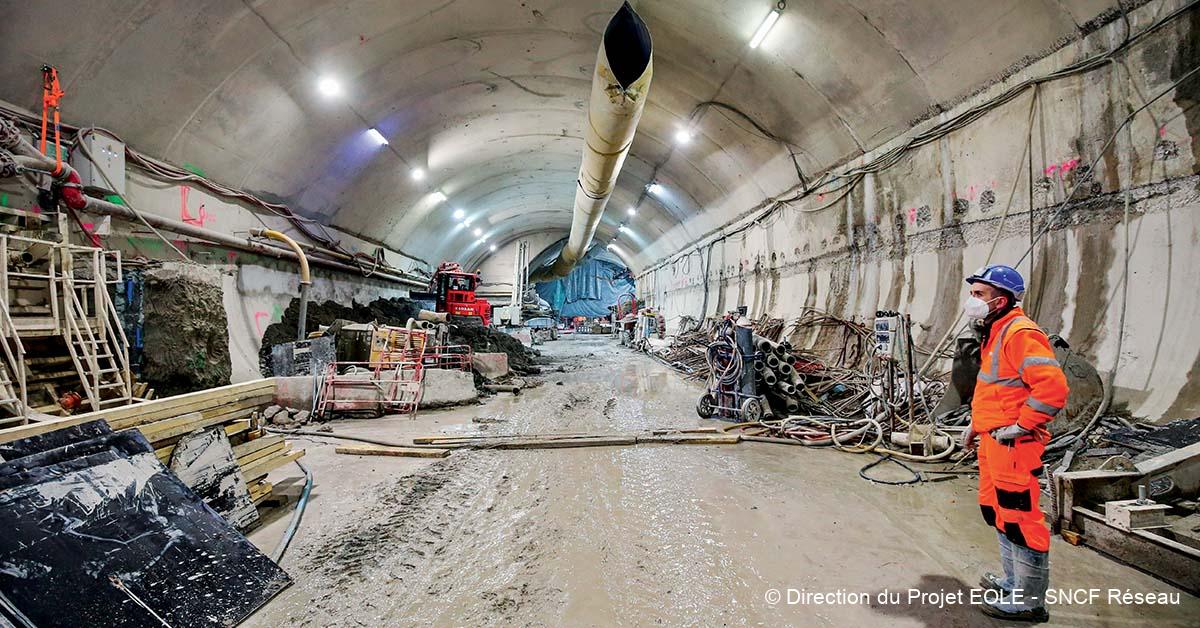 Eole. Dernière ligne droite sous Paris 1 © Direction du Projet EOLE - SNCF Réseau