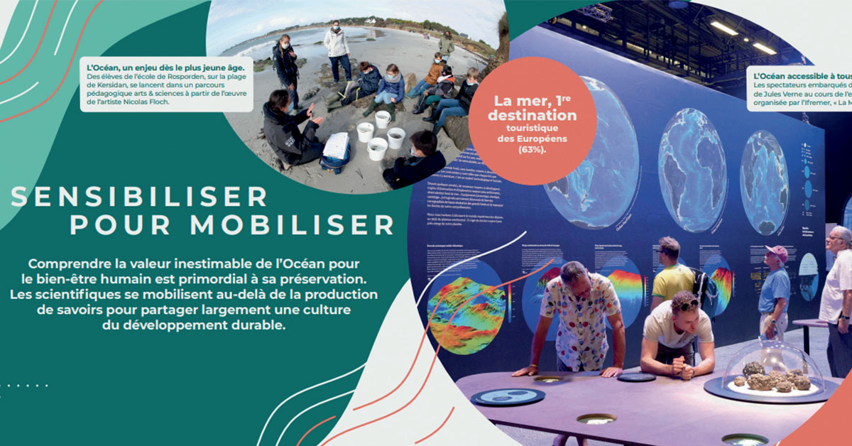 Une fresque à la station Montparnasse-Bienvenüe sur la fragilité de l’Océan 1 © CNES / CLS / LOCEAN / CTOH © BRGM, données IGN et SHOM