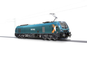 Impression d’artiste d’une EURO9000 en livrée Nexrail (12 novembre 2025) Crédit photo : Stadler Rail