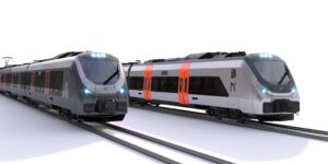 Impression d’artiste de deux Coradia Nordic « N05 » pour Norske Tog (22 décembre 2021) Crédit photo : Alstom