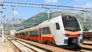 Impression d’un futur Flirt pour l’opérateur monténégrin ŽPCG Crédit photo : Stadler Rail