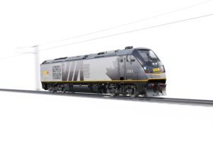 Le Canada : Via Rail commande 45 locomotives hybrides à Stadler 13 Impression d’artiste d’une future locomotive hybride pour Via Rail Crédit photo : Stadler Rail