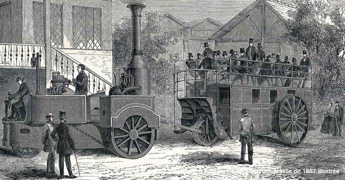 Exposition universelle du Champ-de-Mars 1867. Quand des mécaniciens jugent des locomotives 1 © dessin de Galdreau, L’Exposition universelle de 1867 illustrée